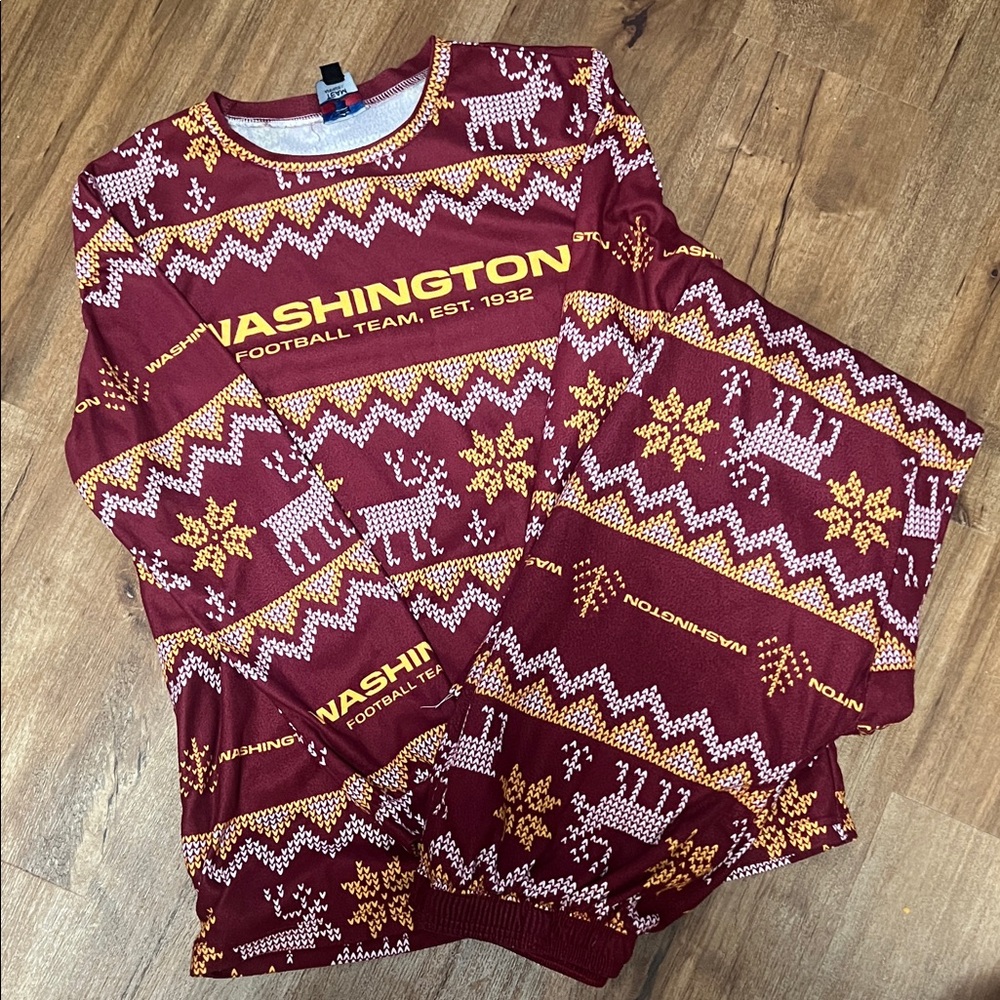 Washington Commanders lightweight flannel Men's Pajama Set - Burgundy